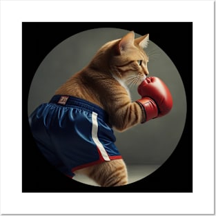 Cute fat cat boxing Posters and Art